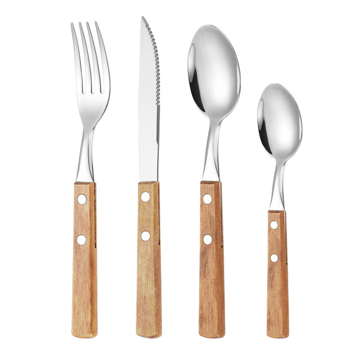 Dessert spoon with ergonomic wooden handle Kalsten