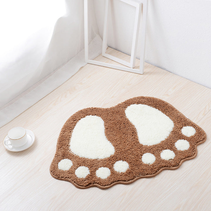 Paw Print Shaped Plush Bath Mat Kalsten