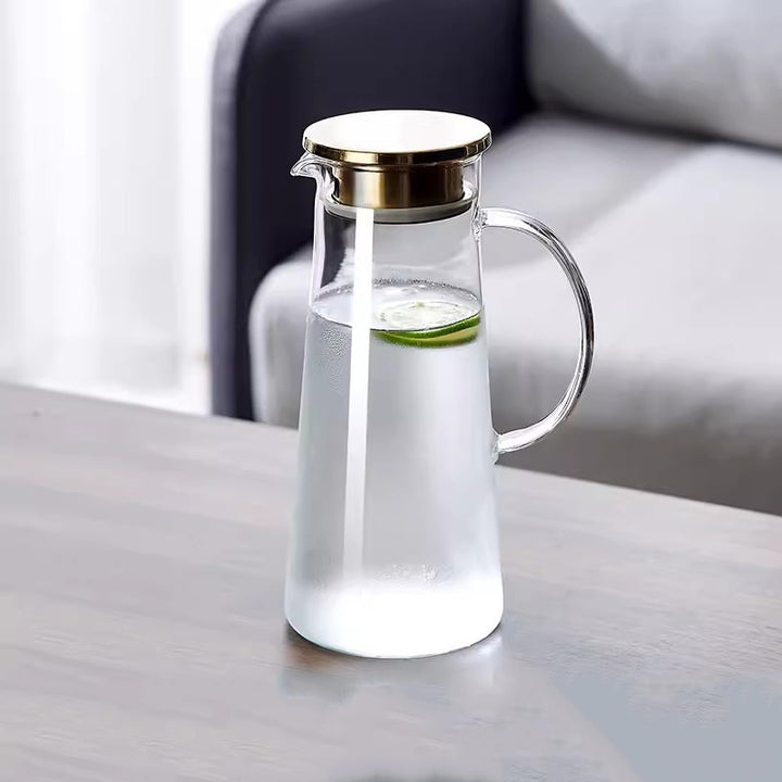 Ladies elegant glass jug with heat insulating lid Kalsten