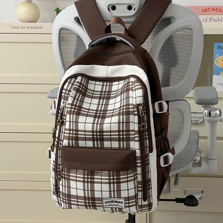 Stylish Checkered Patterned Backpack Kalsten
