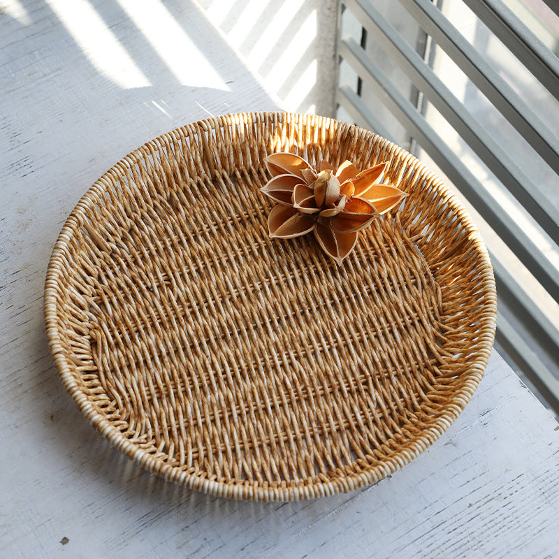 Unisex Round Bowl with Handwoven Rattan Kalsten