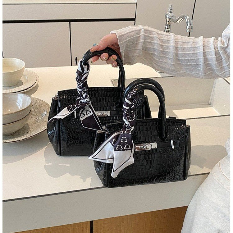 Elegant Crocodile Embossed Handbag Kalsten