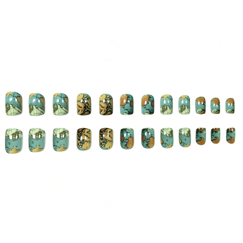 Artistic Map-Inspired Nail Art Kalsten