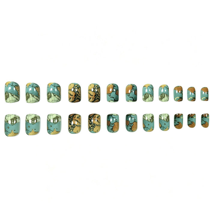 Artistic Map-Inspired Nail Art Kalsten
