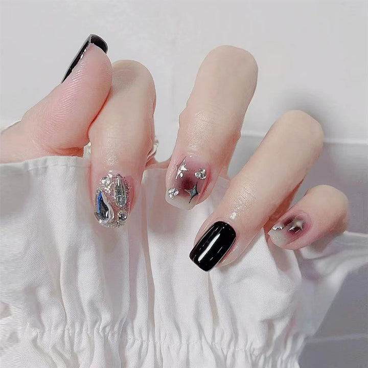 Press-On Nail Design Set with Artistic Holographic Elements Kalsten