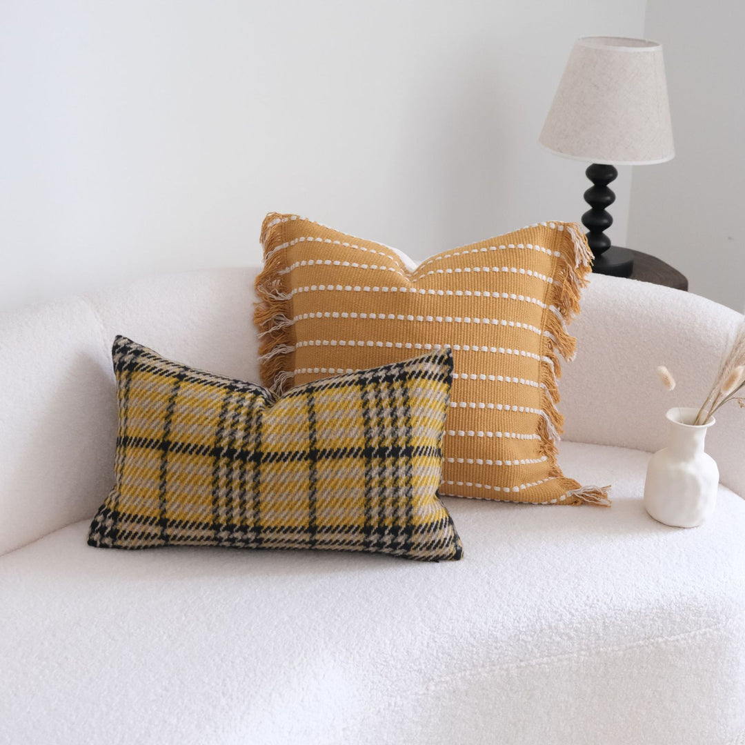 Plaid Pattern Decorative Cushion