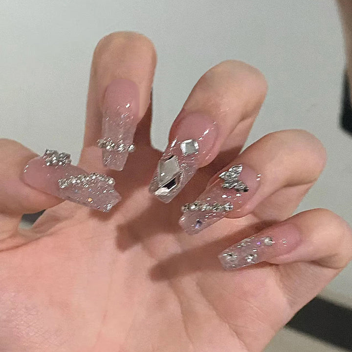 Premium Rhinestone-Embellished Press-On Nails Kalsten