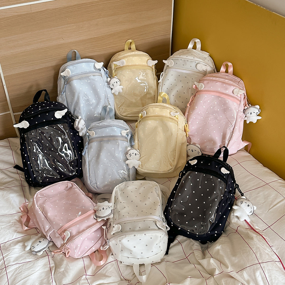 Transparent Dot-Patterned Backpack Kalsten