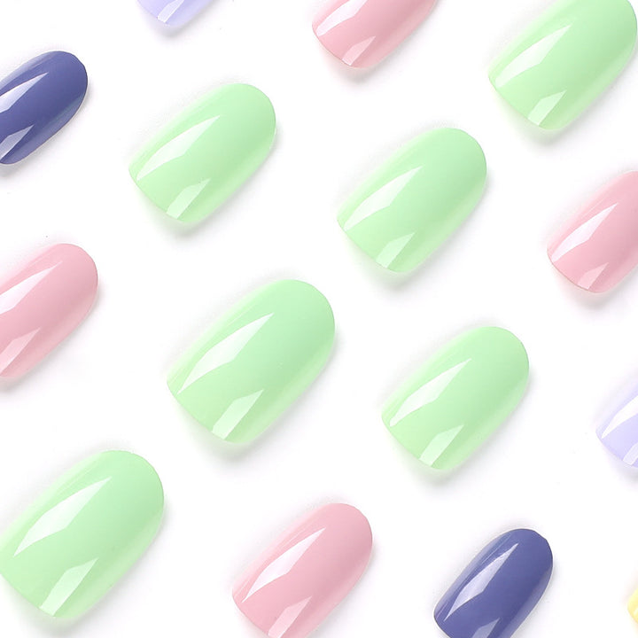 Artistic Nail Art with Soft Colors and High Gloss Finish Kalsten