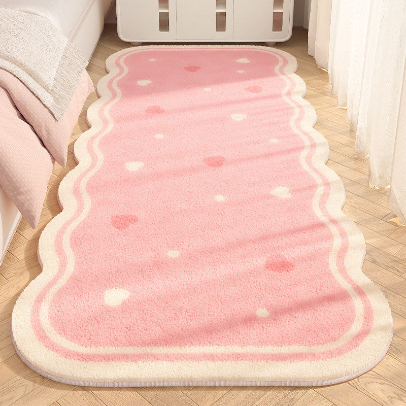 Cozy Heart-Shaped Plush Area Rug