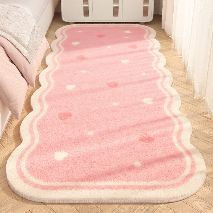 Cozy Heart-Shaped Plush Area Rug
