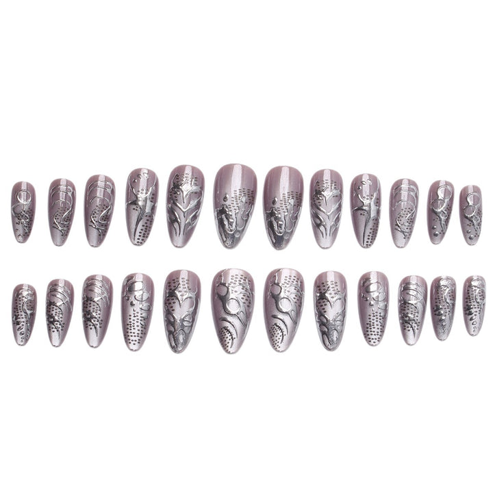 Acrylic nail kit with extravagant 3D designs and glamorous embellishments Kalsten