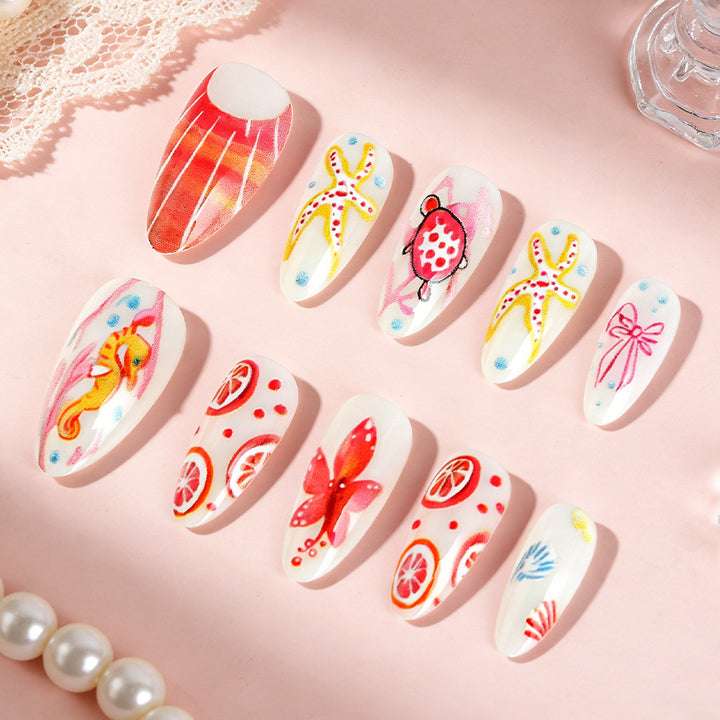 Nautical-Themed Decorative Press-On Nails Kalsten
