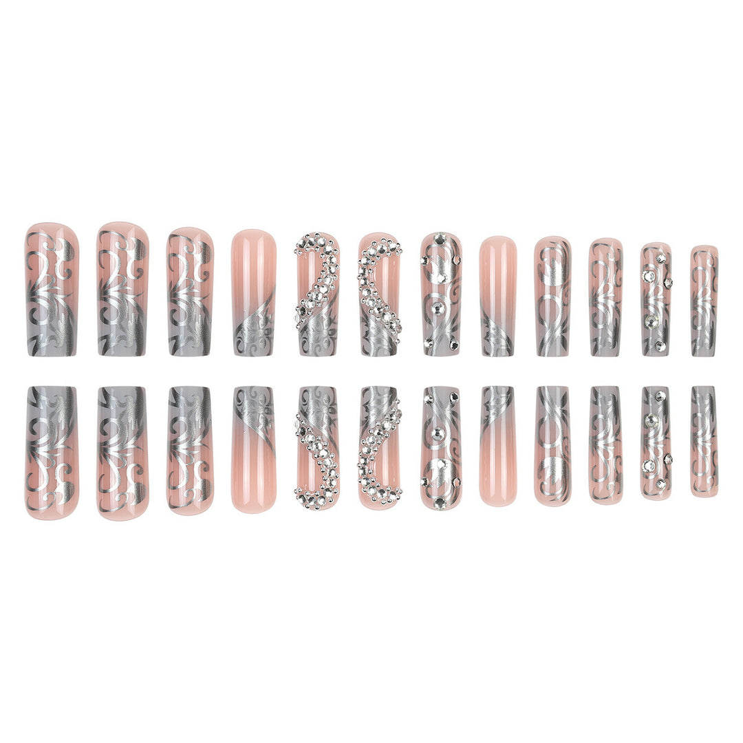 Decorative Rhinestone Stiletto Press-On Nails Kalsten