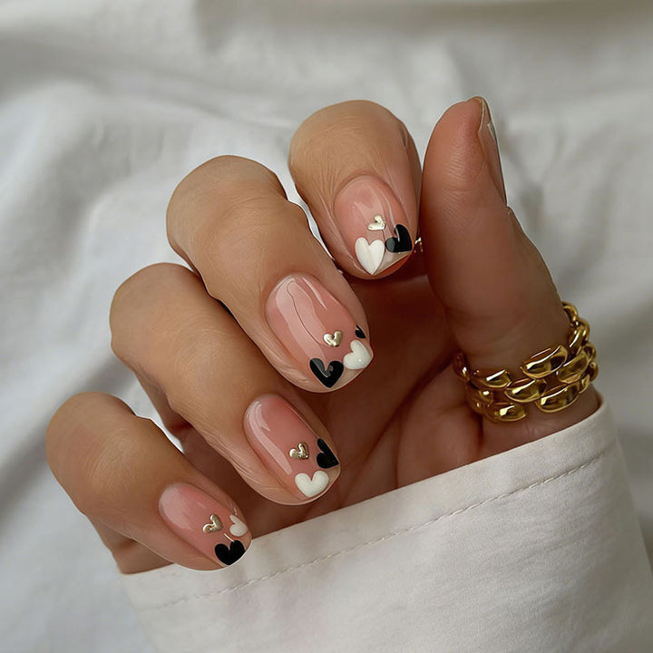 Creative artificial nail set with romantic heart designs Kalsten