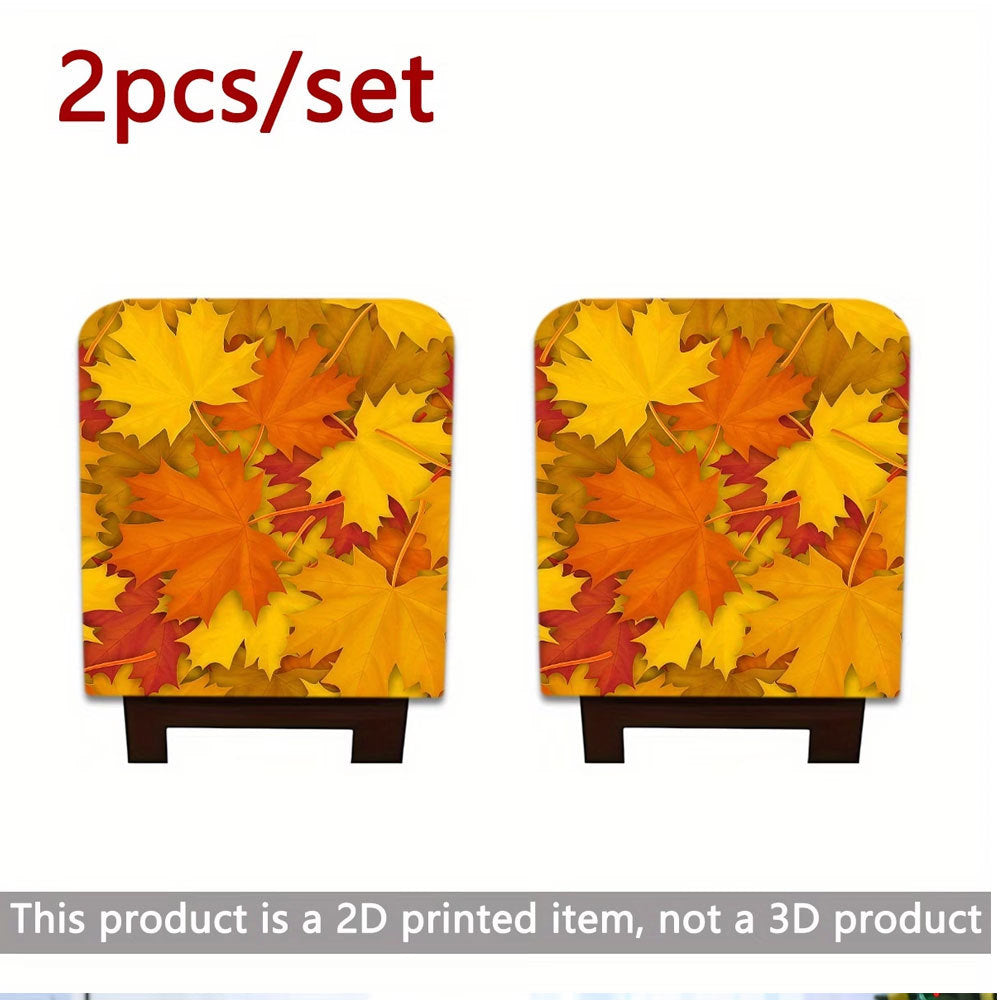 Chair back cover with elastic Halloween gnome and pumpkin design
