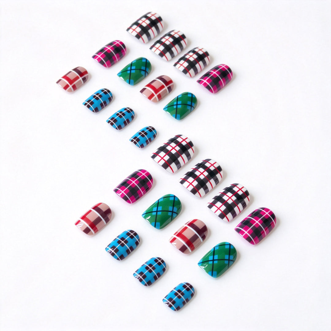 Plaid Pattern Nail Art Decals