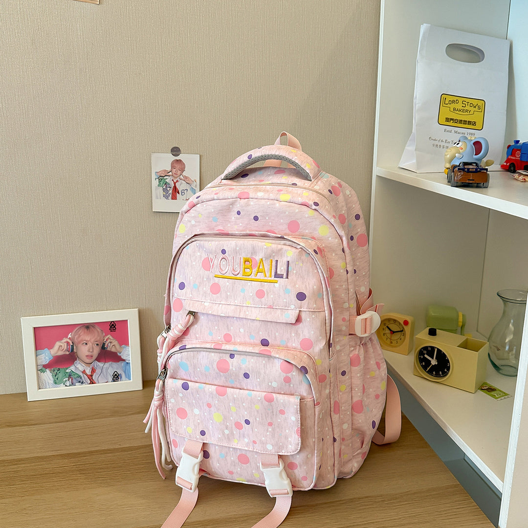 Playful Polka Dot School Backpack Kalsten