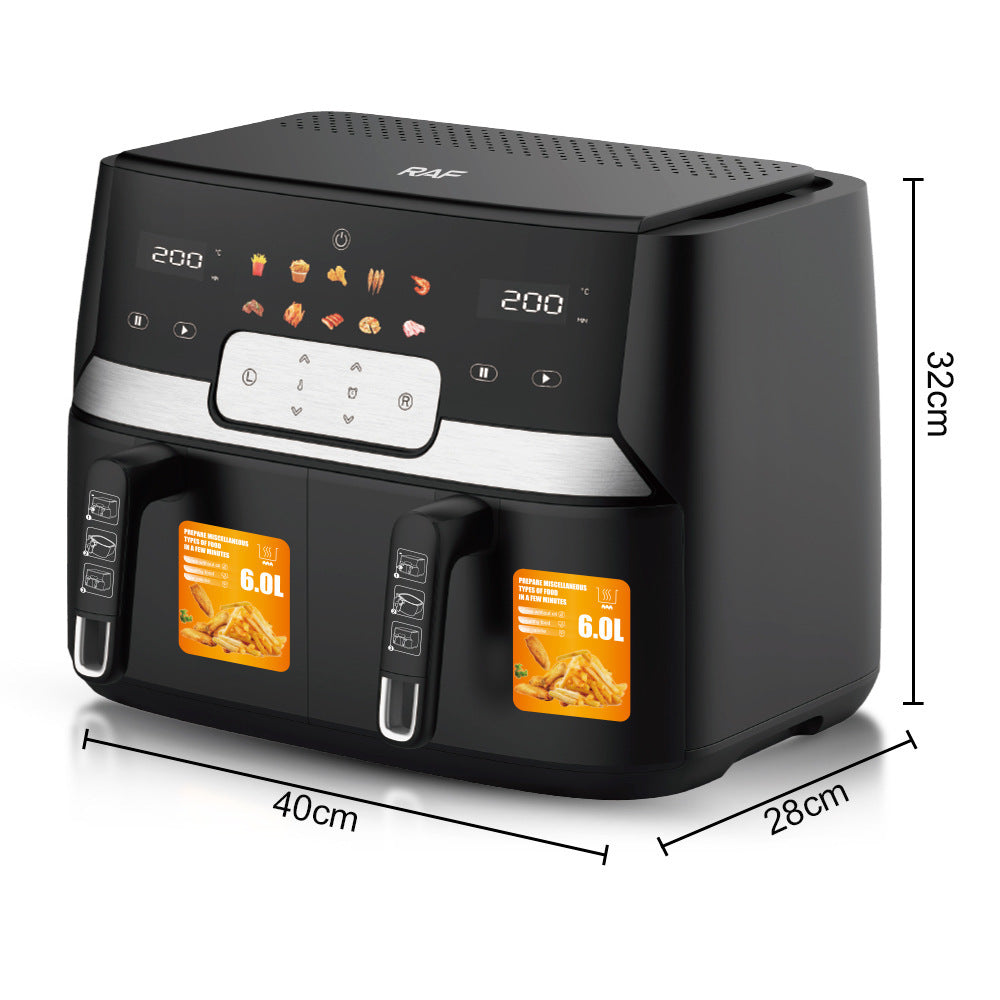 Dual Basket Air Fryer with 360° Air Circulation and LED Display Kalsten