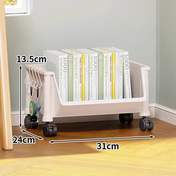 Compact Two-Tier Rolling Utility Cart with Deep Removable Plastic Bins