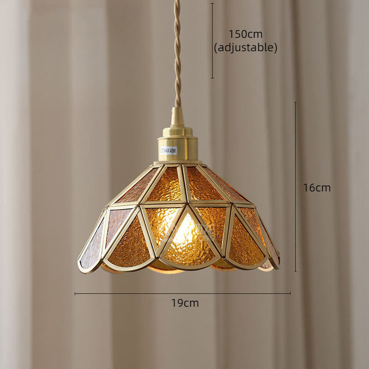 Adjustable Vintage Glass Pendant Light