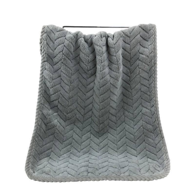 Cozy Terry Bath Blanket with Modern Zigzag Pattern Kalsten