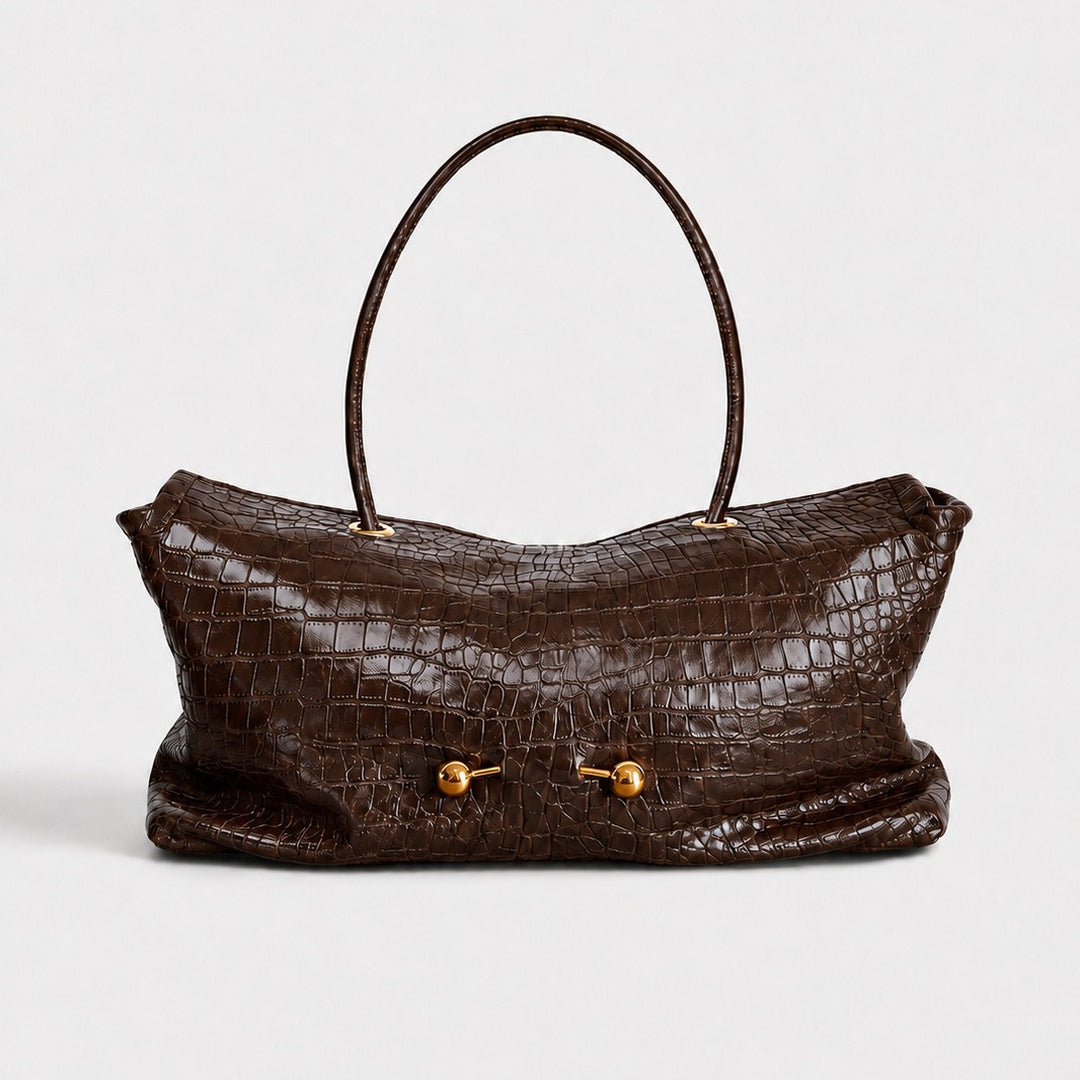 Elegant Crocodile Texture Shoulder Bag