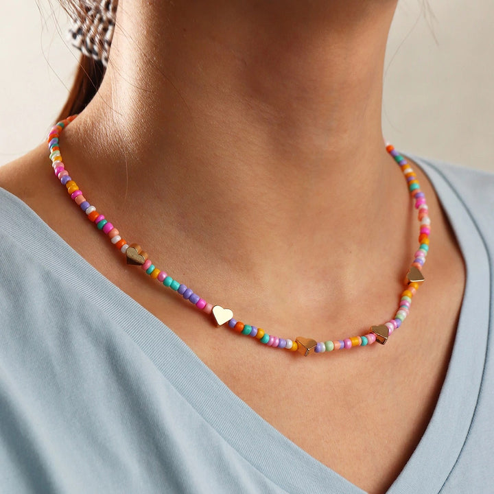 Pearl and Beaded Choker Necklace Kalsten