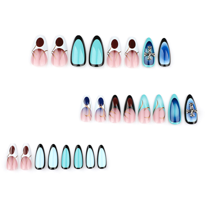 Artful stiletto nails with elegant design and 3D accents Kalsten