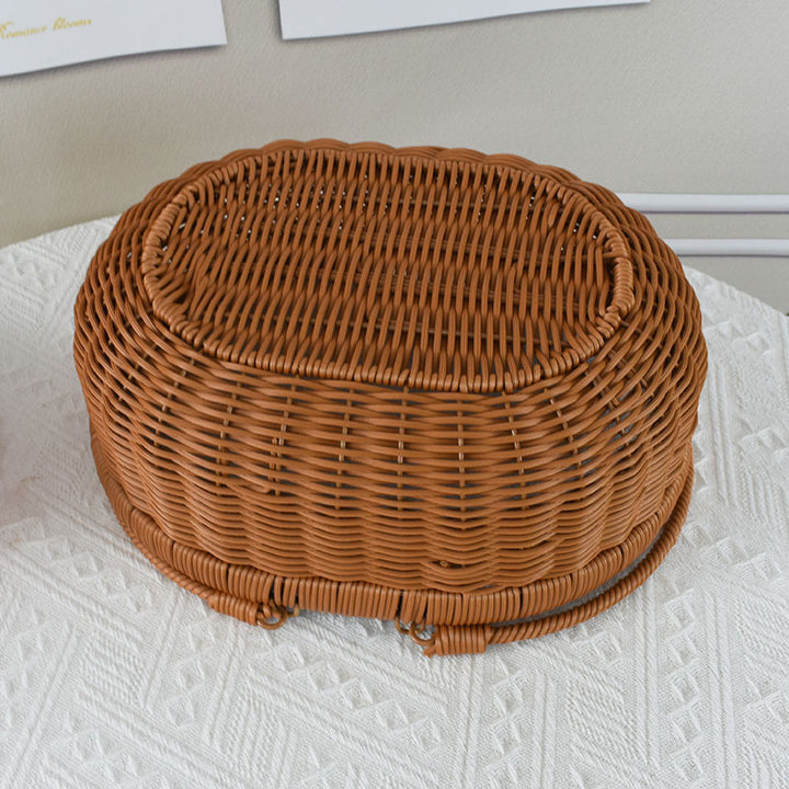 Handcrafted Woven Storage Basket with Lid Kalsten