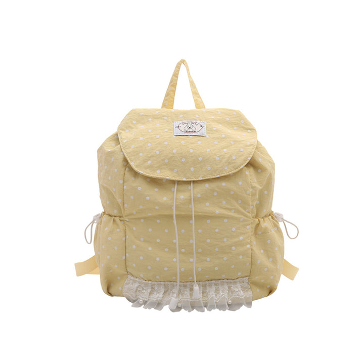 Charming Polka Dot Ruffled Backpack Kalsten