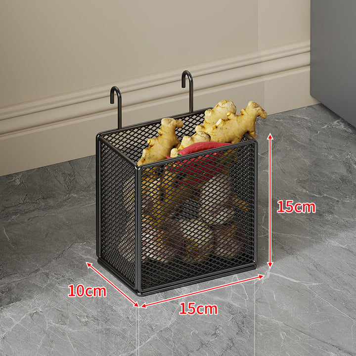 Vertical Metal Produce Storage Tower with Detachable Side Basket