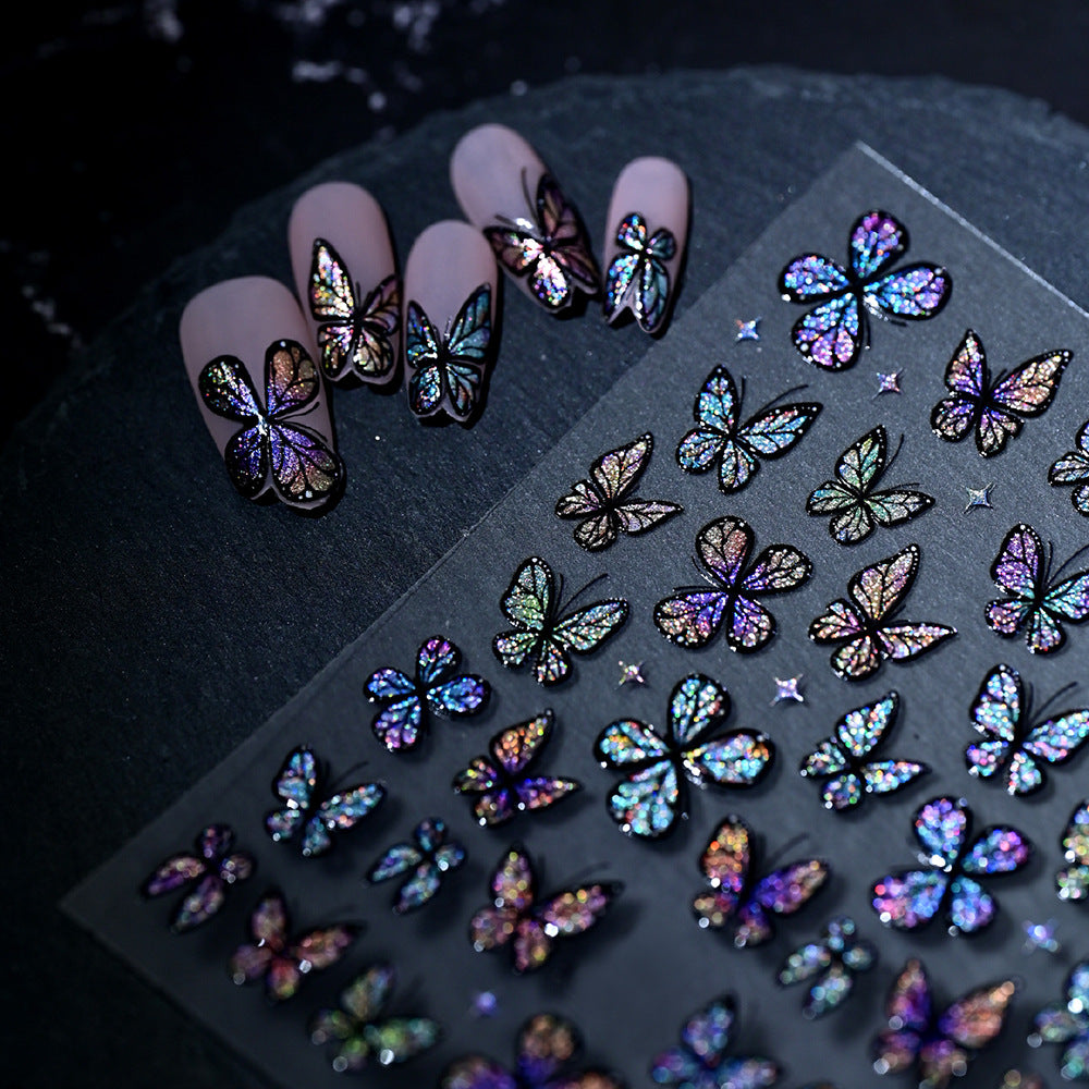Glittering Butterfly Nail Art Stickers