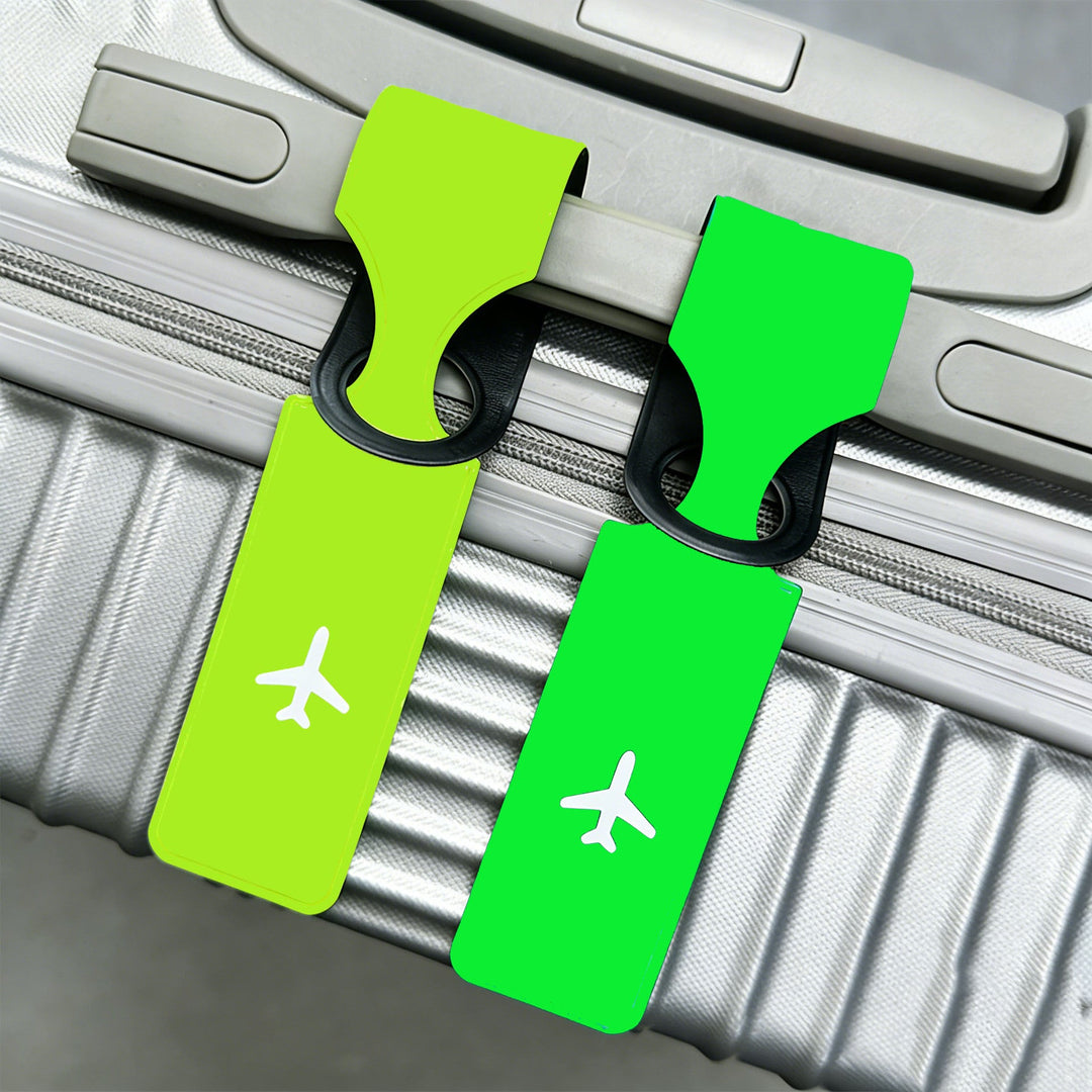 silicone airplane luggage tag with keyring clip and reflective travel ID strap Kalsten