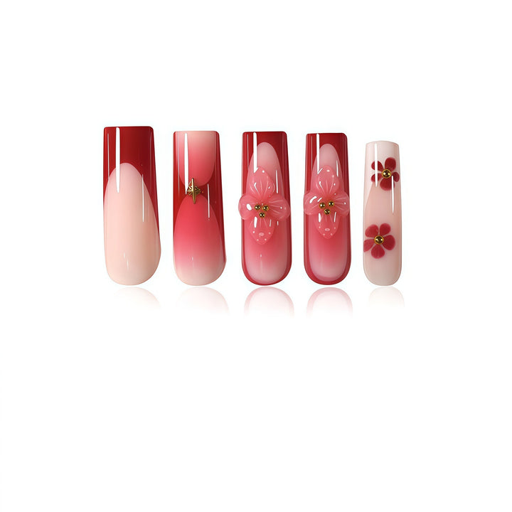 Floral Themed Acrylic Nail Art Extensions Kalsten