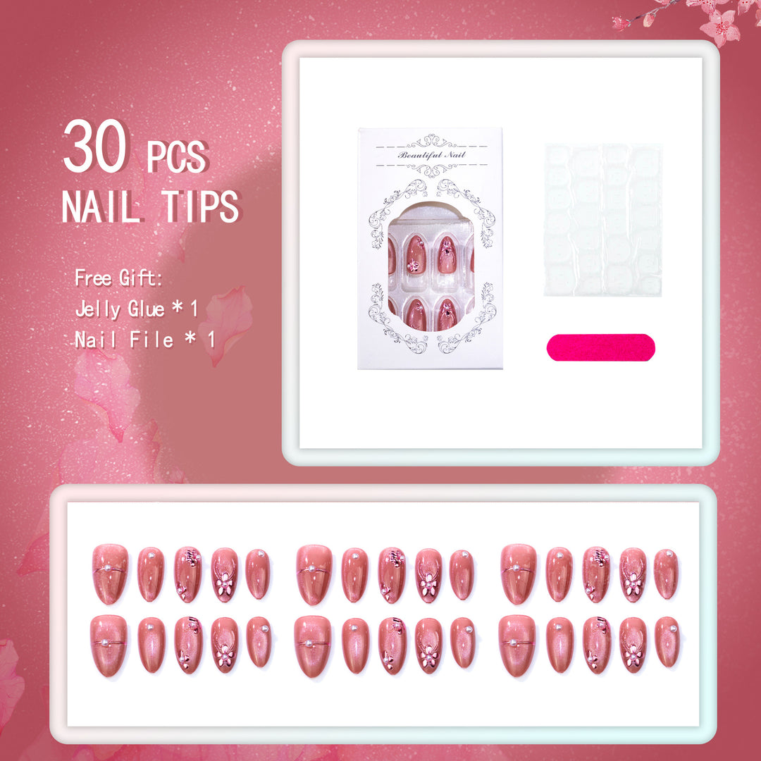 Elegant Floral Press-On Nail Set