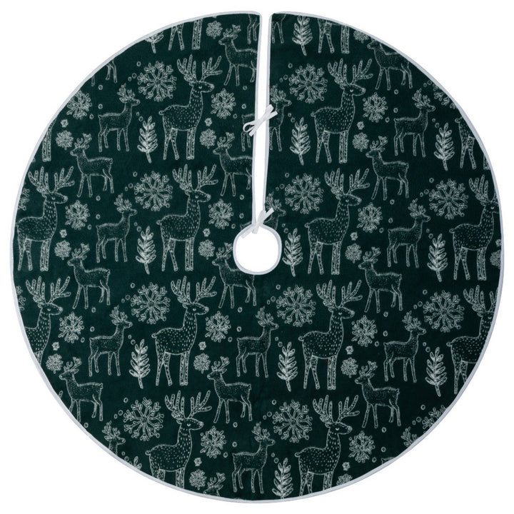 Festive Reindeer Pattern Christmas Tree Skirt