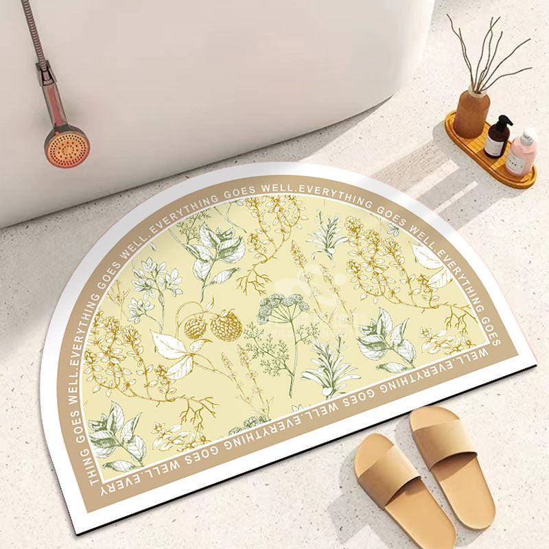 Decorative Half-Circle Bath Mat Kalsten