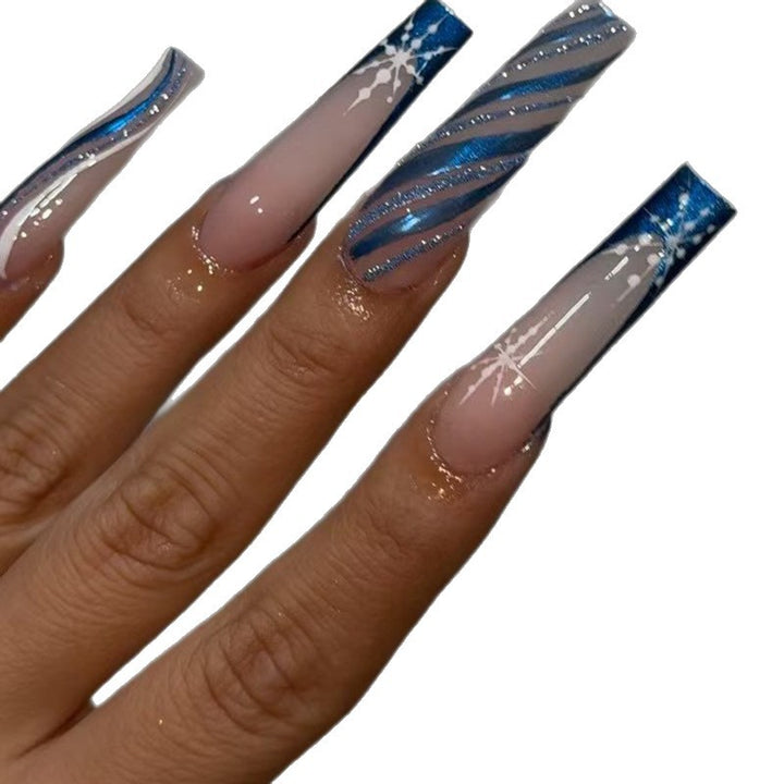 Artistic Decorative Long Acrylic Nail Enhancements Kalsten