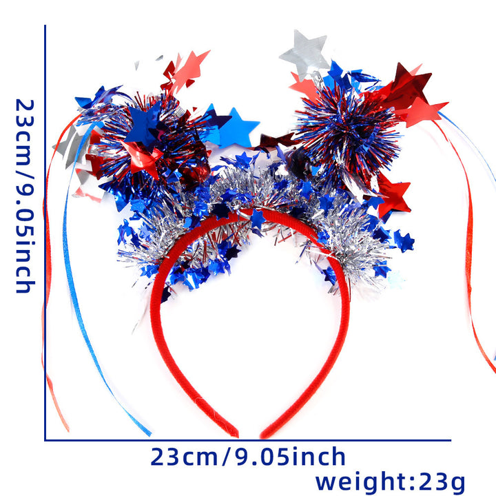 Unisex nan more patriotic festival headband with star and flag pom poms Kalsten