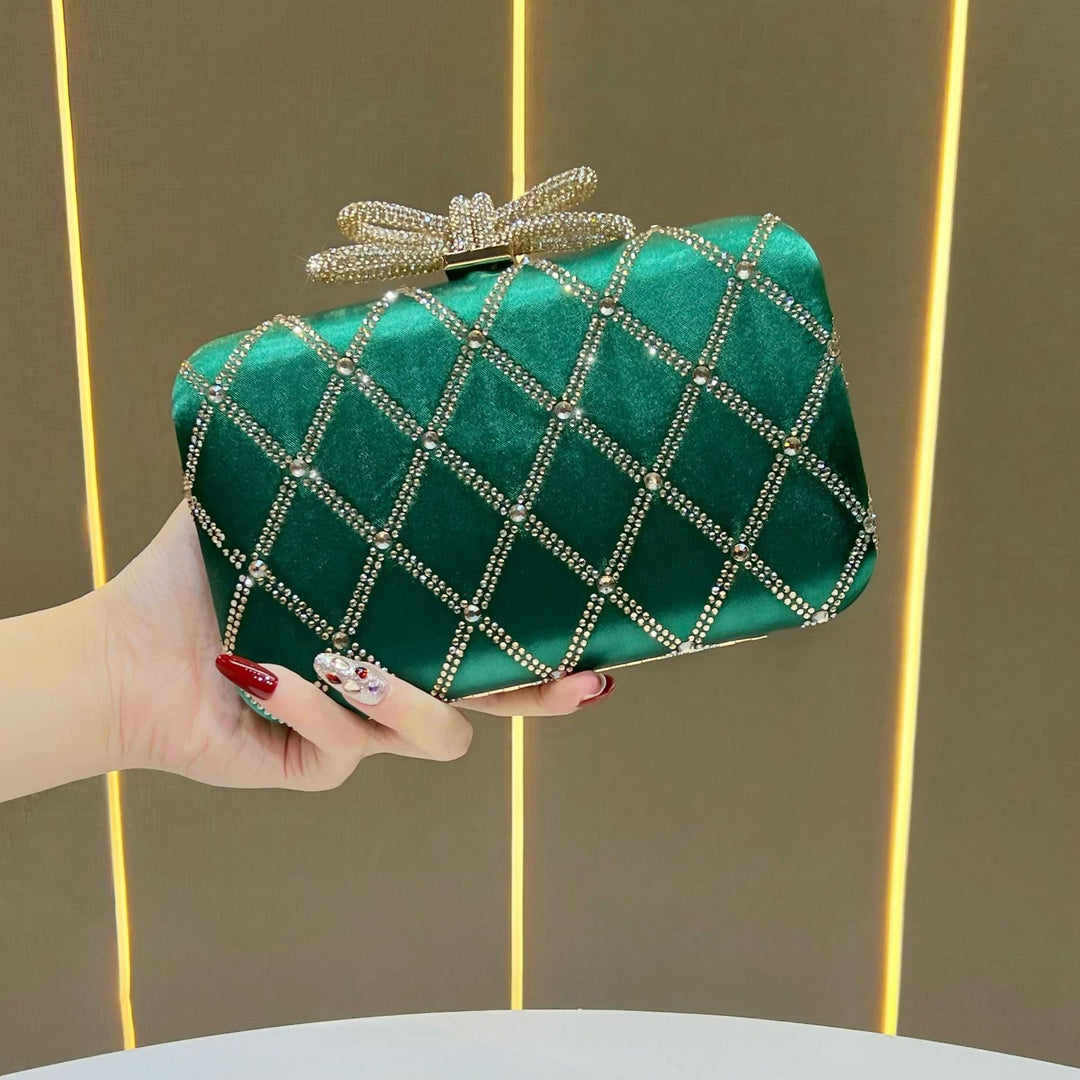 Decorative Rhinestone-Studded Evening Clutch