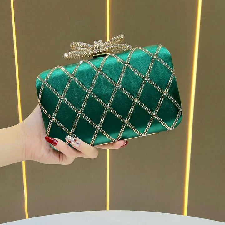 Decorative Rhinestone-Studded Evening Clutch