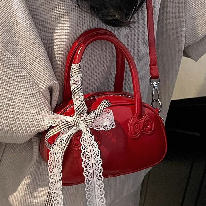 Elegant Bow-Detail Handheld Satchel Kalsten