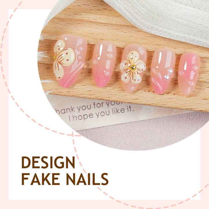 Acrylic nail set with creative floral accents Kalsten