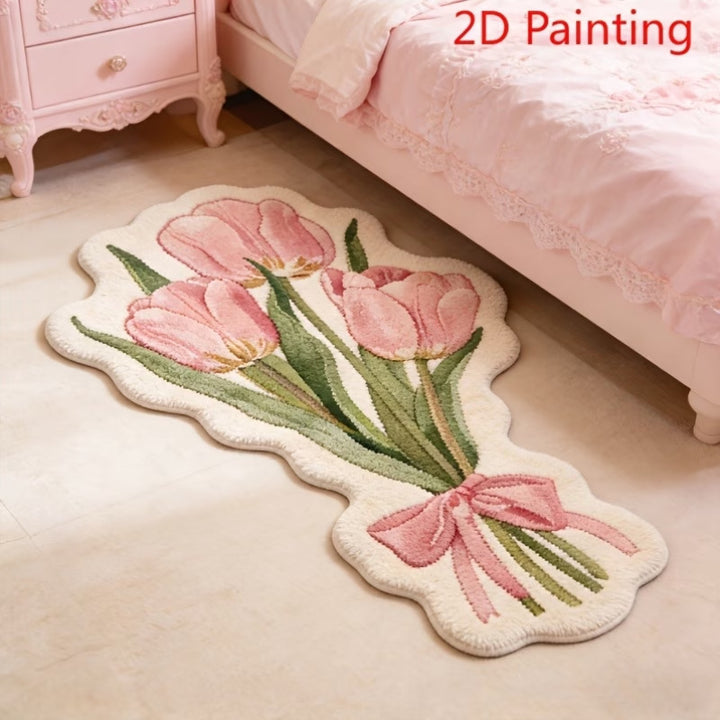 Floral Lavender-Themed Area Rug for Home