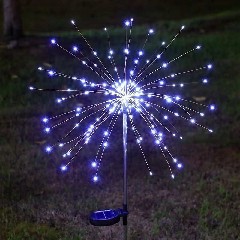 Solar-Powered LED Firework Garden Stake Lights With Sparkle Burst Design Kalsten