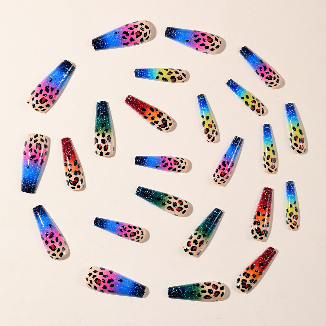 Ombre Leopard Print Nail Art Extensions Kalsten