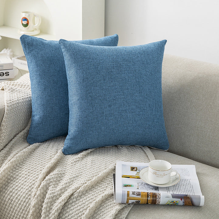 Square Textured Linen Cushion Cover With Hidden Zipper And Removable Insert Support
