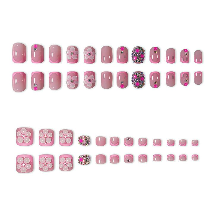 Floral Glitter Nail Art Design Kalsten