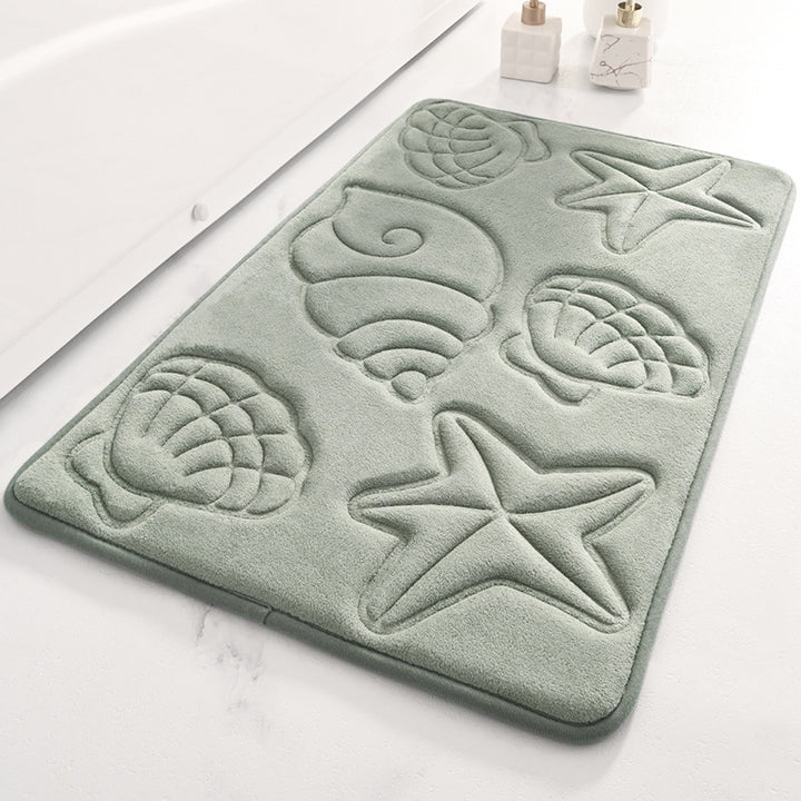Coastal-Themed Shell Design Bath Rug Kalsten